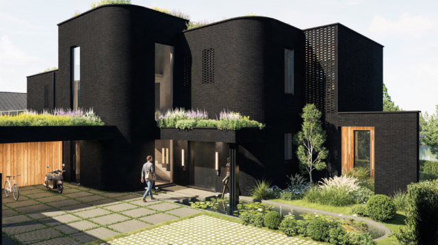 A081 : La Hulpe – 2025 – Construction – Villa – façade porte d'entrée