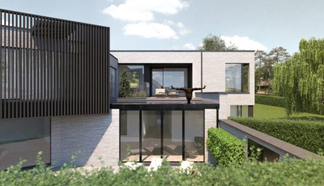 dT085 : Lasne/La Hulpe – 2022 – Construction – Villa - 3D verrière façade